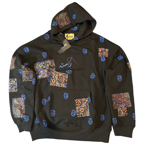 NWT Rastah Block Print Patchwork Hoodie "Version 4" Unisex SOLD OUT $300 floral - Picture 5 of 8
